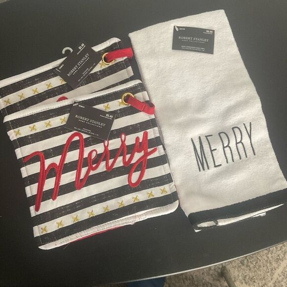 Brand New Robert Stanley Home Collection Lot of 2 Pot Holders & 2 Kitchen Towel - Picture 1 of 7